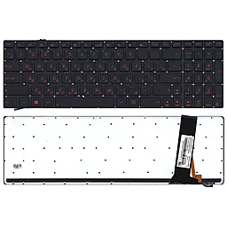 Клавиатура для ноутбука Asus N56 с подсветкой клавиш RED