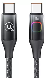 USB PD Кабель Usams SJ640 Colorful Light XM Series 100w 5a 1.2m USB Type-C - Type-C cable black