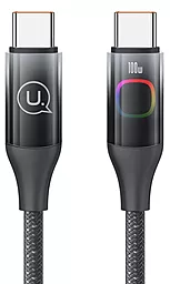Кабель Usams SJ640 Colorful Light XM Series USB Type-C - Type-C 100w 5a 1.2м PD cable Black - фото Кабель Usams SJ640 Colorful Light XM Series USB Type-C - Type-C 100w 5a 1.2м PD cable Black