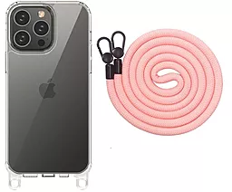 {"ru": "Чехол", "uk": "Чохол"} Epik Clear Case with Strap для Apple iPhone 13 Pro Max Light Pink