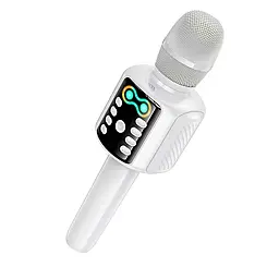 Беспроводной микрофон для караоке Hoco L24 Shine White - фото Беспроводной микрофон для караоке Hoco L24 Shine White