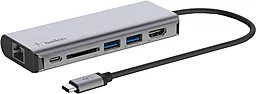 Мультипортовый USB Type-C хаб Belkin 6-in-1 gray (AVC008BTSGY)
