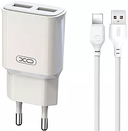 Сетевое зарядное устройство XO L92C 12W 2.4A 2xUSB-A + Lightning Cable White