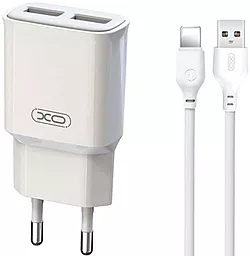 Сетевое зарядное устройство XO L92C 2.4a 2xUSB-A ports charger + Lightning cable white - фото Сетевое зарядное устройство XO L92C 2.4a 2xUSB-A ports charger + Lightning cable white