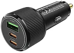 Автомобильное зарядное устройство Hoco NZ17 Avant-garde 75w PD 2xUSB-C/USB-A ports car charger black - фото Автомобильное зарядное устройство Hoco NZ17 Avant-garde 75w PD 2xUSB-C/USB-A ports car charger black