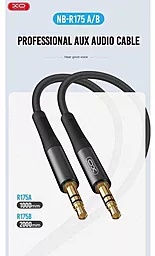 Аудіо кабель XO NB-R175A AUX mini Jack 3.5mm M/M Cable 1 м black - мініатюра 4