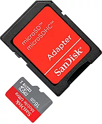 Карта памяти SanDisk microSDHC 16GB Ultra UHS-I U1 + SD-адаптер (SDSDQU-016G-U46A)