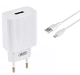 Мережевий зарядний пристрій XO L53 2A + MicroUSB Cable White