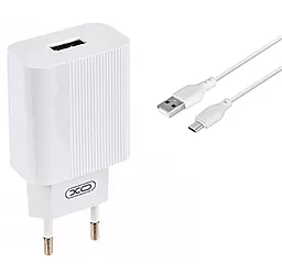 Сетевое зарядное устройство XO L53 2a home charger + micro USB cable white - фото Сетевое зарядное устройство XO L53 2a home charger + micro USB cable white