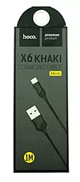 USB Кабель Hoco X6 KHAKI Lightning Cable Black - мініатюра 2