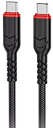 Кабель Hoco X59 Victory USB Type-C - Type-C 60w 3a 3м PD cable Black