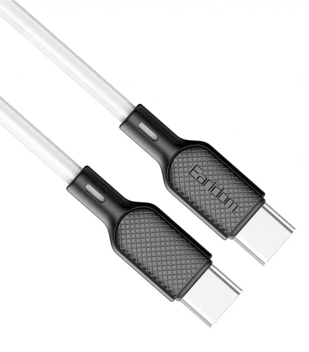 Кабель Earldom EC-153 USB Type-C - Type-C 60w 3a 1м PD cable white - фото 2