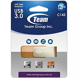 Флешка Team 128GB C143 Brown USB 3.0 (TC1433128GN01) - миниатюра 2