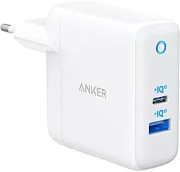 Мережевий зарядний пристрій Anker PowerPort 35w PD/CQ USB-C/USB-A ports home charger white (A2636G21) - фото Мережевий зарядний пристрій Anker PowerPort 35w PD/CQ USB-C/USB-A ports home charger white (A2636G21)