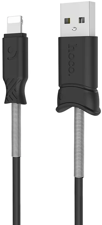 Кабель Hoco X24 Pisces Charged USB-A - Lightning 12w 2.4a 1м cable Black - фото 1