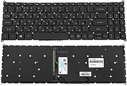 Клавиатура для ноутбука Acer TravelMate P215-52 с подсветкой клавиш без рамки Black