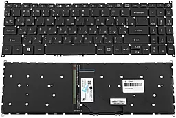 Клавіатура для ноутбуку Acer TravelMate P215-52 RU/ENG, з підсвічуванням, без рамки Black