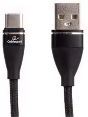 Кабель Cablexpert USB-A - Type-C 12w 2.4a 1м cable Black (CCPB-C-USB-11BK) - фото 1
