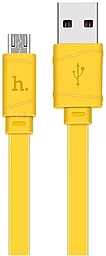 USB Кабель Hoco X5 Bamboo micro USB Cable Yellow