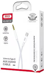 Аудио кабель XO NB-R211B Aux mini Jack 3.5 mm - USB Type-C M/M Cable 1 м white/blue - миниатюра 2