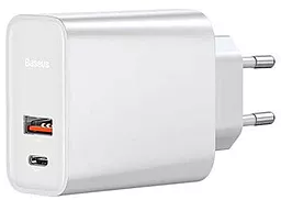 Сетевое зарядное устройство с быстрой зарядкой Baseus Speed 30w PPS PD USB-C/USB-A ports charger white (CCFS-C02) - фото Сетевое зарядное устройство с быстрой зарядкой Baseus Speed 30w PPS PD USB-C/USB-A ports charger white (CCFS-C02)
