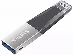 Флешка SanDisk 256GB iXpand Mini USB 3.0/Lightning (SDIX40N-256G-GN6NE) Grey - фото Флешка SanDisk 256GB iXpand Mini USB 3.0/Lightning (SDIX40N-256G-GN6NE) Grey