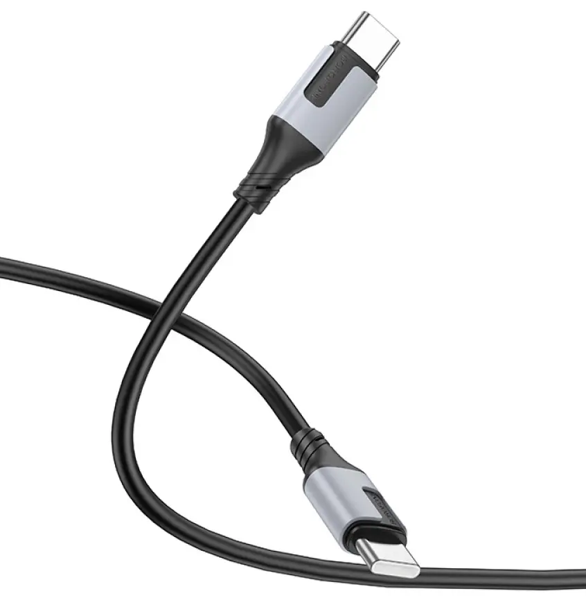 Кабель Borofone BX101 Creator USB Type-C - Type-C 60w 3a 1м PD cable Black - фото 2