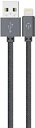 Кабель Intaleo CBGNYL1 USB-A - Lightning 12w 2.4a 1м cable Gray (1283126477652) - фото Кабель Intaleo CBGNYL1 USB-A - Lightning 12w 2.4a 1м cable Gray (1283126477652)