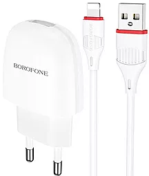 Сетевое зарядное устройство Borofone BA49A Vast power 2.1a home charger + Lightning cable white