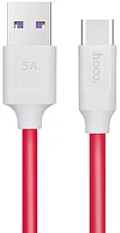 Кабель Hoco X11 Fast Charging USB-A - Type-C 25w 5a 1м cable White/Red - фото Кабель Hoco X11 Fast Charging USB-A - Type-C 25w 5a 1м cable White/Red