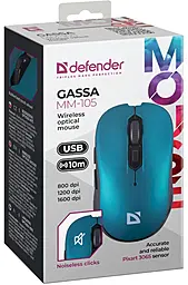 Компьютерная мышка Defender Gassa MM-105 Turquoise (52102) - миниатюра 5 Компьютерная мышка Defender Gassa MM-105 Turquoise (52102) - миниатюра 5