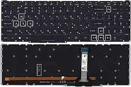 Клавіатура для ноутбуку Acer Predator Helios 300 PH315-52 з підсвіткою клавіш White, вузький шлейф
