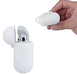 Силиконовый чехол для Apple AirPods SLIM Logo White - миниатюра 2