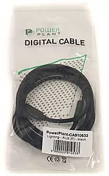 Аудіо кабель PowerPlant Aux mini Jack 3.5 mm - Lightning M/M Cable 1.1 м black (CA910533) - мініатюра 3