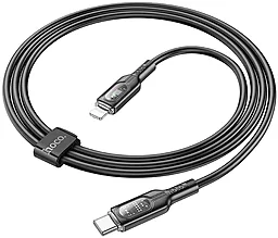 Кабель USB PD Hoco U120 Transparent + intelligent power-off 27w 3a 1.2m Type-C - Lightning cable black - миниатюра 4