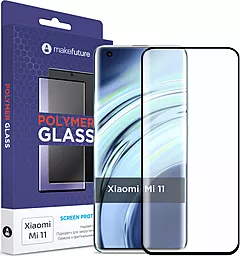 Защитное стекло MAKE Polymer Glass Xiaomi Mi 11 Black (MGPXM11)
