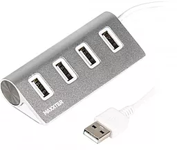 USB хаб (концентратор) Maxxter USB - 4хUSB 2.0 Silver (HU2A-4P-01)