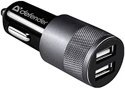 Автомобильное зарядное устройство Defender 2.4a 2xUSB-A ports home charger black (UCA-21)