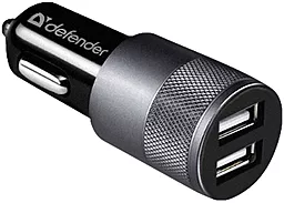 Автомобільний зарядний пристрій Defender 2.4a 2xUSB-A ports car charger black (UCA-21) - фото Автомобільний зарядний пристрій Defender 2.4a 2xUSB-A ports car charger black (UCA-21)