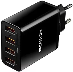 Сетевое зарядное устройство Canyon 25w 4xUSB-A ports home charger black (CNE-CHA06B) - фото Сетевое зарядное устройство Canyon 25w 4xUSB-A ports home charger black (CNE-CHA06B)