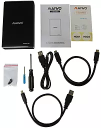 Карман для HDD Maiwo 2х2.5" USB 3.1 GEN2 Type-C K25272C  Black - миниатюра 8