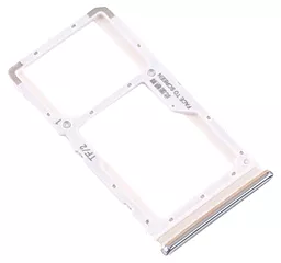 Держатель (лоток) Сим карты Xiaomi Redmi Note 8 Pro и карты памяти Dual SIM Silver
