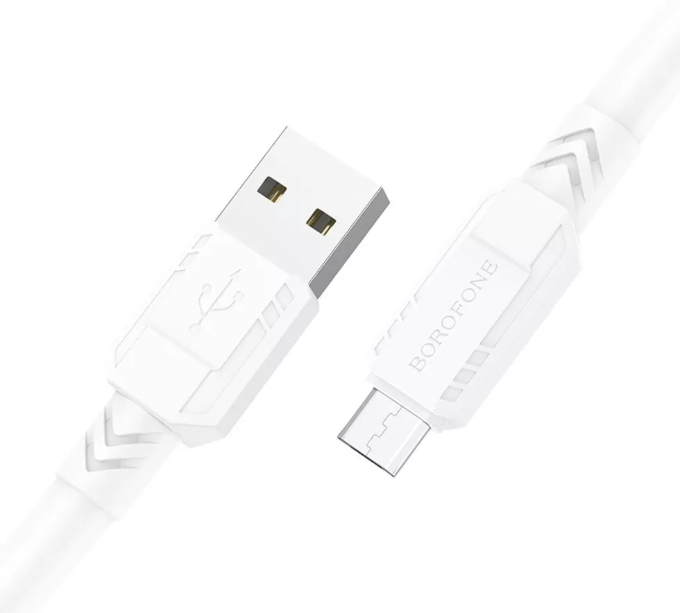 Кабель Borofone BX81 Goodway USB-A - micro USB 12w 2.4a 1м cable White - фото 2