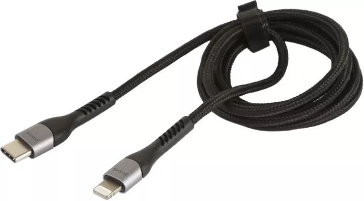 Кабель Prolink USB Type-C - Lightning 18w 3a 1м PD сable Black (PF444A-0100) - фото 3
