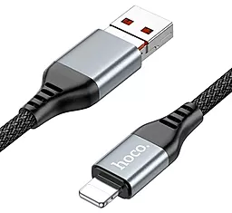 Кабель USB PD Hoco U128 27w 3a 1.2m 2-in-1 USB-A/Type-C to Lightning cable black - миниатюра 4