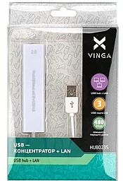 USB хаб Vinga 3xUSB 2.0 White (HUB023S) - миниатюра 4