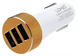 Автомобильное зарядное устройство LDNio 3USB Car charger + Micro USB 5.1A White (DL-C50) - миниатюра 3