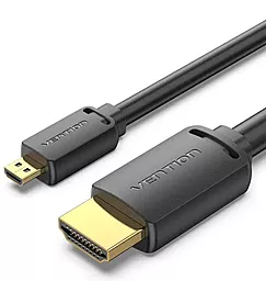 Відеокабель Vention HDMI - microHDMI 1.5m v2.0 4k 60hz black (AGIBG)
