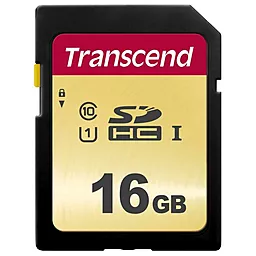 Карта памяти Transcend SDHC 16GB 500S Class 10 UHS-I U1 (TS16GSDC500S)