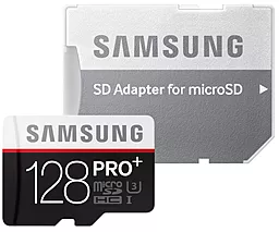 Карта памяти Samsung microSDXC 128GB Pro Plus Class 10 UHS-I U3 + SD-адаптер (MB-MD128DA/RU)